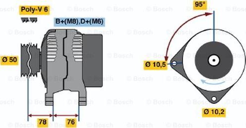 BOSCH 0 120 485 048 - Генератор autospares.lv