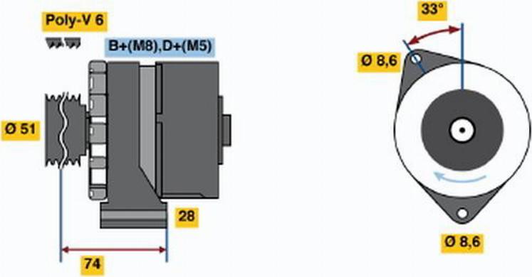 BOSCH 0120468033 - Генератор autospares.lv