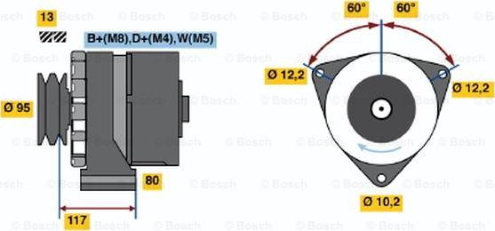 BOSCH 0 120 488 278 - Генератор autospares.lv