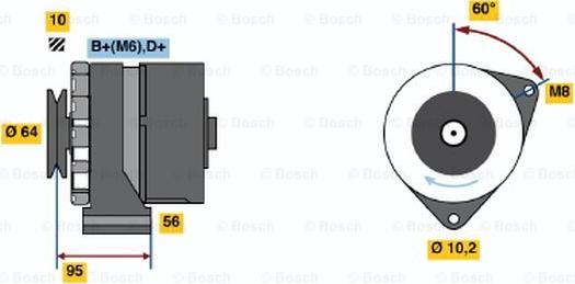 BOSCH 0 120 489 476 - Генератор autospares.lv