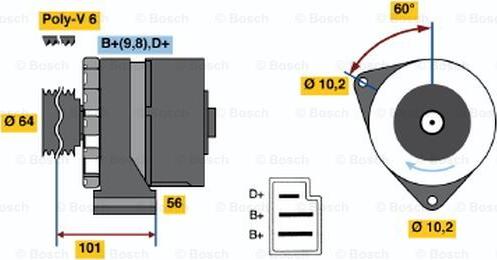 BOSCH 0 986 033 720 - Генератор autospares.lv