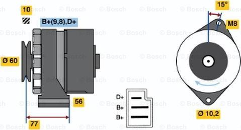 BOSCH 0 120 489 203 - Генератор autospares.lv