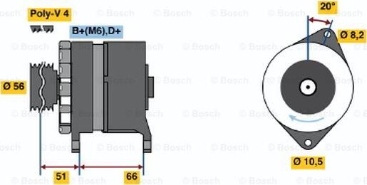 BOSCH 0 120 488 215 - Генератор autospares.lv