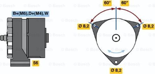 BOSCH 0 120 488 224 - Генератор autospares.lv