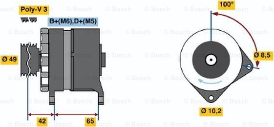 BOSCH 0 120 339 547 - Генератор autospares.lv