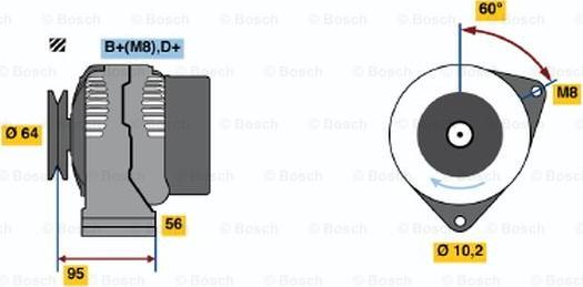 BOSCH 0 120 335 006 - Генератор autospares.lv