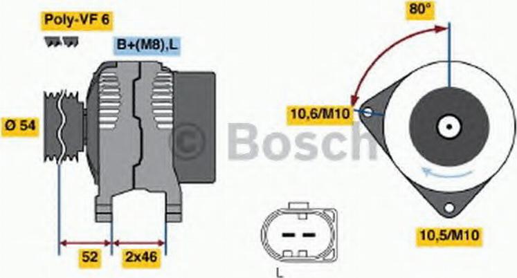 BOSCH 0 121 615 028 - Шкив генератора, муфта autospares.lv