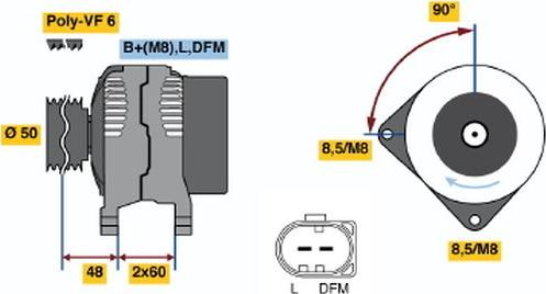 BOSCH 0 121 715 042 - Генератор autospares.lv