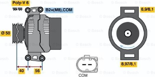 BOSCH 0 121 715 006 - Генератор autospares.lv