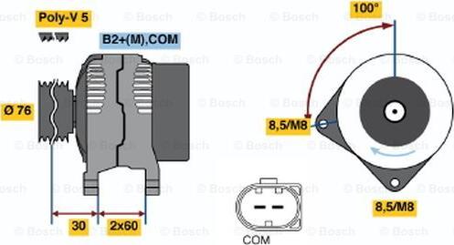 BOSCH 0 121 715 030 - Генератор autospares.lv