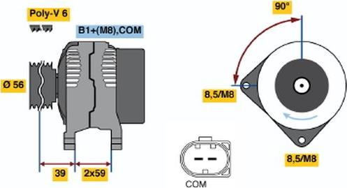 BOSCH 0 121 715 076 - Генератор autospares.lv