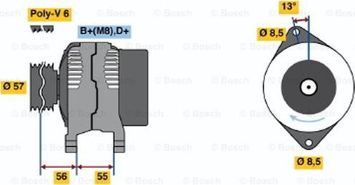 BOSCH 0 123 545 001 - Генератор autospares.lv