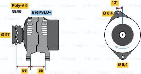 BOSCH 0 123 500 004 - Генератор autospares.lv