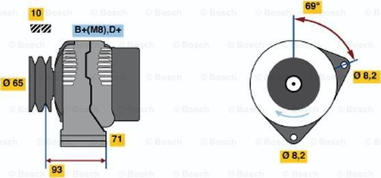 BOSCH 0 123 500 005 - Генератор autospares.lv