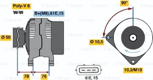 BOSCH 0 986 039 720 - Генератор autospares.lv