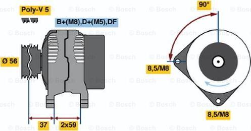 BOSCH 0 123 515 008 - Генератор autospares.lv