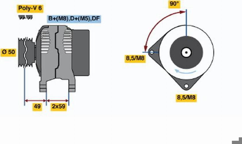 BOSCH 0 123 510 009 - Генератор autospares.lv