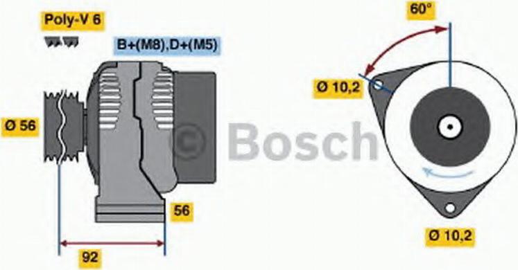 BOSCH 0 123 510 074 - Генератор autospares.lv