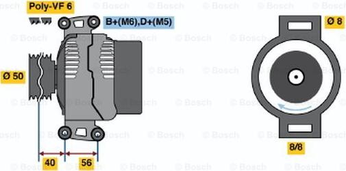 BOSCH 0 123 510 107 - Генератор autospares.lv