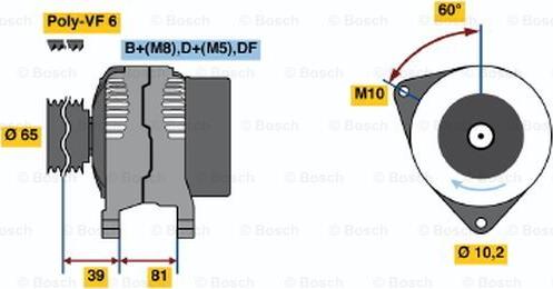 BOSCH 0 123 520 004 - Генератор autospares.lv