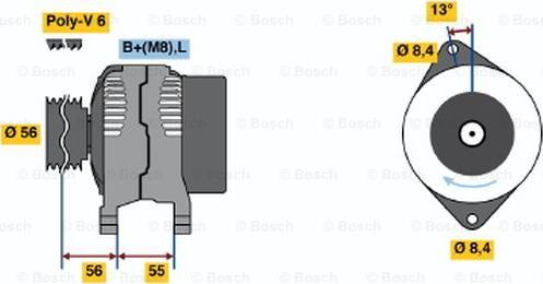 BOSCH 0 123 315 021 - Генератор autospares.lv