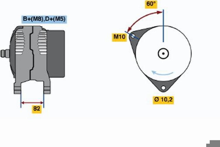 BOSCH 0 123 310 044 - Генератор autospares.lv