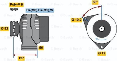 BOSCH 0 123 310 041 - Генератор autospares.lv