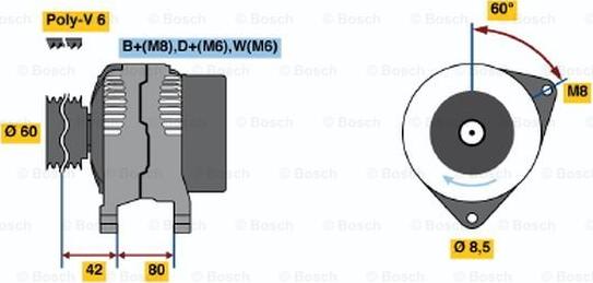 BOSCH 0 123 310 014 - Генератор autospares.lv