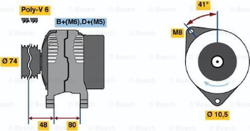 BOSCH 0 986 038 060 - Генератор autospares.lv