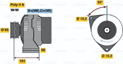 BOSCH 0 986 040 211 - Генератор autospares.lv