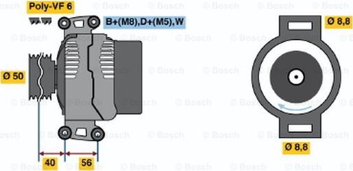 BOSCH 0 123 320 065 - Генератор autospares.lv