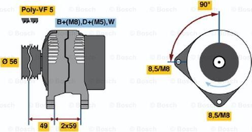 BOSCH 0 123 320 033 - Генератор autospares.lv