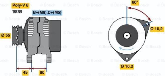 BOSCH 0 123 212 001 - Генератор autospares.lv