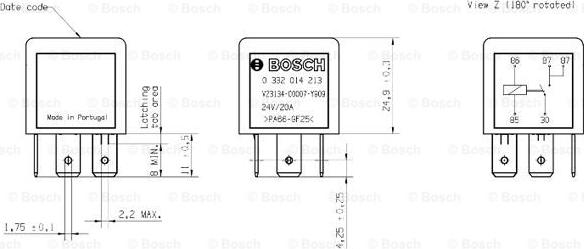 BOSCH 0 332 014 213 - Реле, рабочий ток autospares.lv