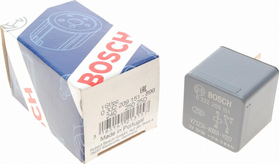 BOSCH 0 332 209 151 - Реле, рабочий ток autospares.lv