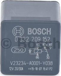 BOSCH 0 332 209 152 - Реле, рабочий ток autospares.lv