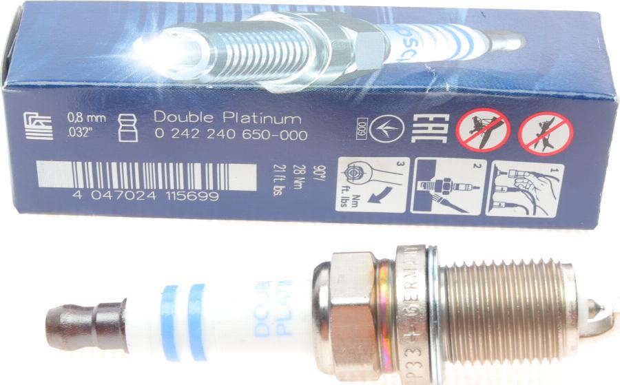 BOSCH 0 242 240 650 - Свеча зажигания autospares.lv