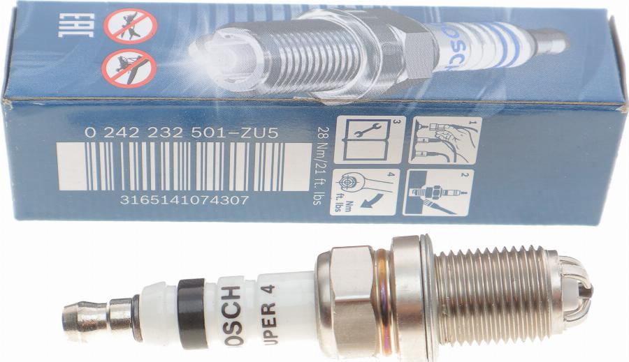 BOSCH 0 242 232 501 - Свеча зажигания autospares.lv