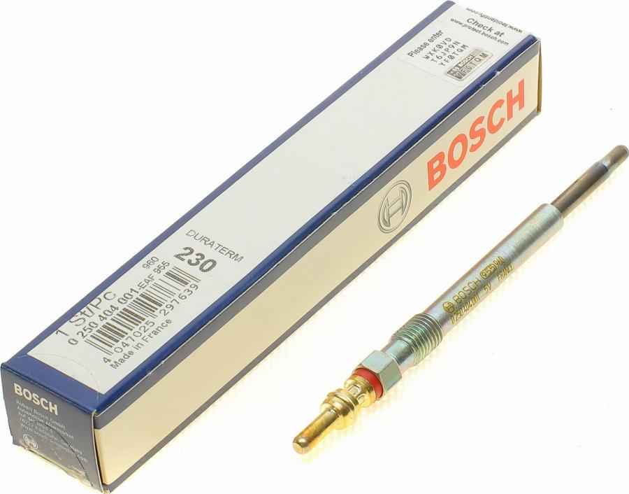 BOSCH 0 250 404 001 - Свеча накаливания autospares.lv