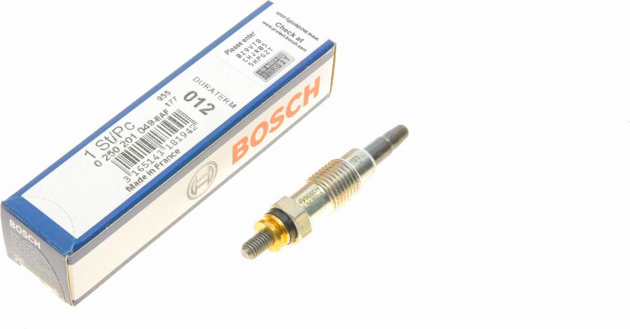 BOSCH 0 250 201 049 - Свеча накаливания autospares.lv