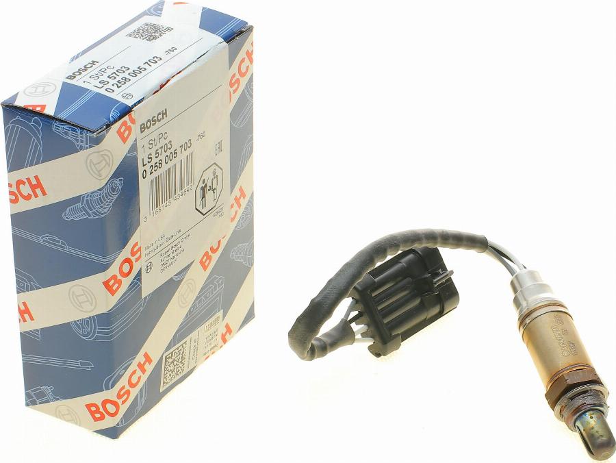 BOSCH 0 258 005 703 - Лямбда-зонд, датчик кислорода autospares.lv