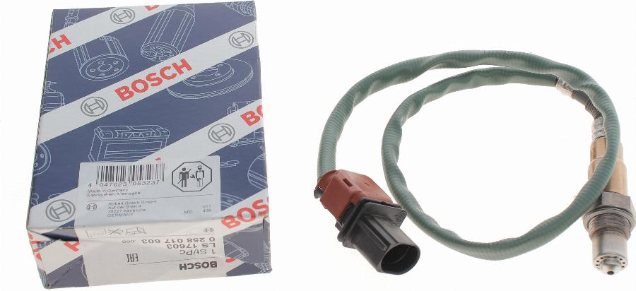 BOSCH 0 258 017 603 - Лямбда-зонд, датчик кислорода autospares.lv