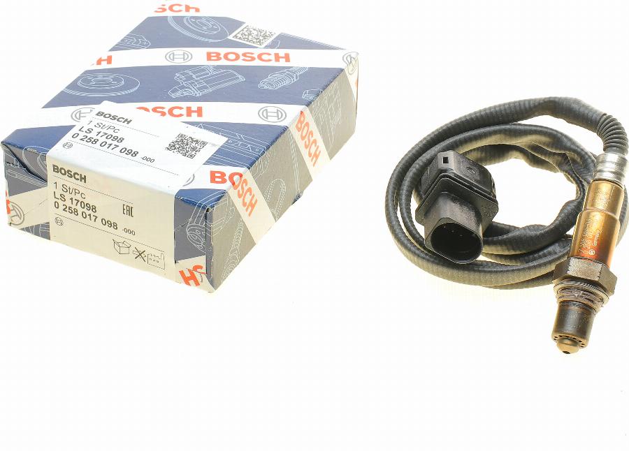 BOSCH 0 258 017 098 - Лямбда-зонд, датчик кислорода autospares.lv