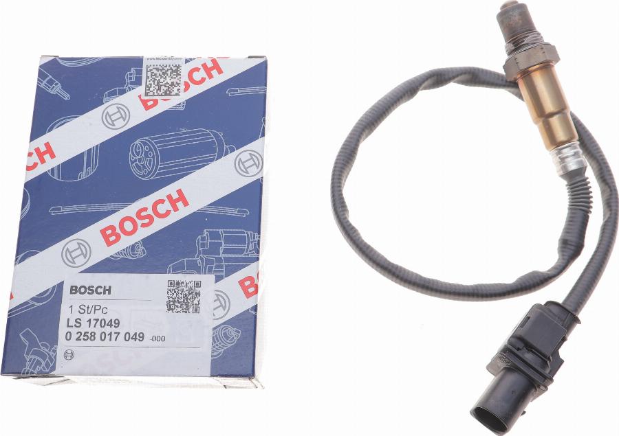 BOSCH 0 258 017 049 - Лямбда-зонд, датчик кислорода autospares.lv