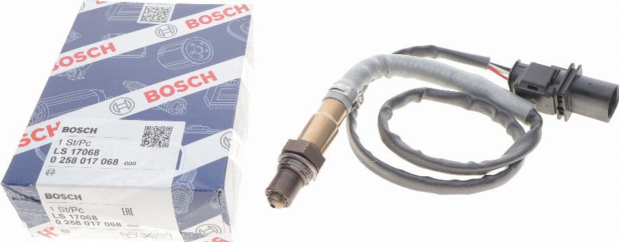 BOSCH 0 258 017 068 - Лямбда-зонд, датчик кислорода autospares.lv