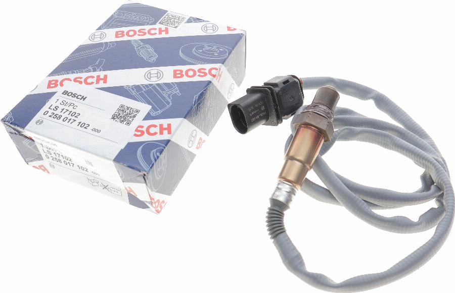 BOSCH 0 258 017 102 - Лямбда-зонд, датчик кислорода autospares.lv