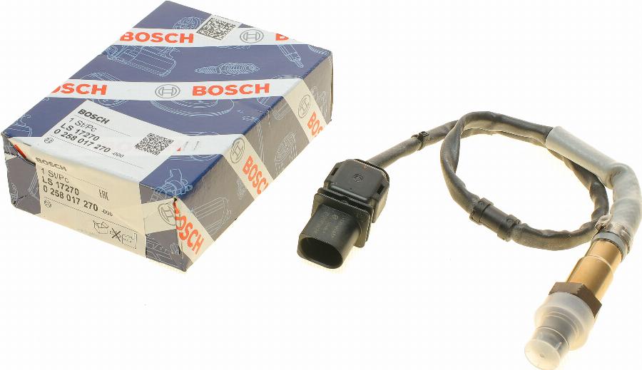 BOSCH 0 258 017 270 - Лямбда-зонд, датчик кислорода autospares.lv