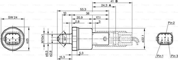 BOSCH 0 265 005 303 - Кнопочный выключатель, тормозн. гидравлика autospares.lv