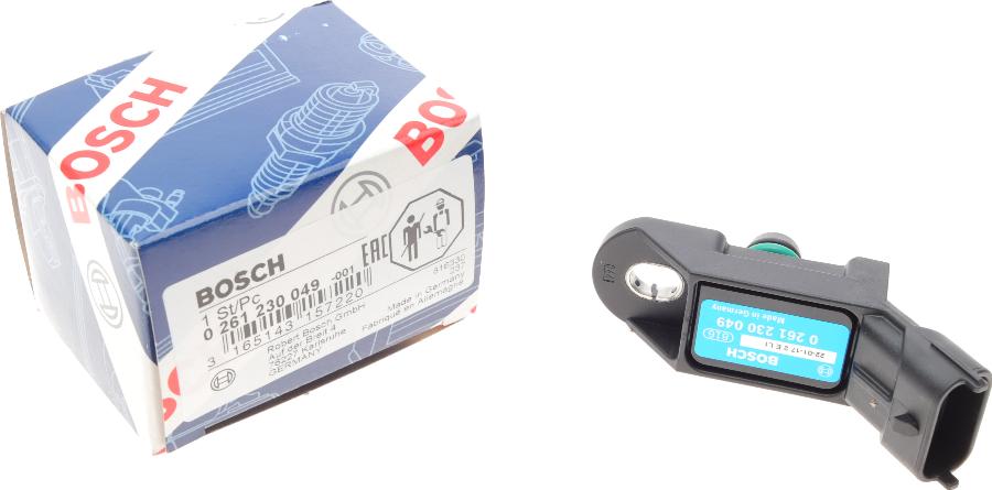 BOSCH 0 261 230 049 - Датчик, давление во впускной трубе autospares.lv