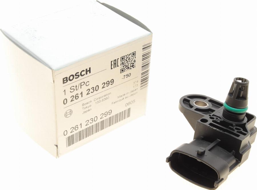 BOSCH 0 261 230 299 - Датчик, давление во впускной трубе autospares.lv